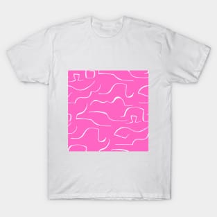 Dark pink color wavey pattern T-Shirt